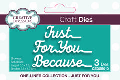 Creative Expressions One-liner Collection Just For You Craft Die-1
