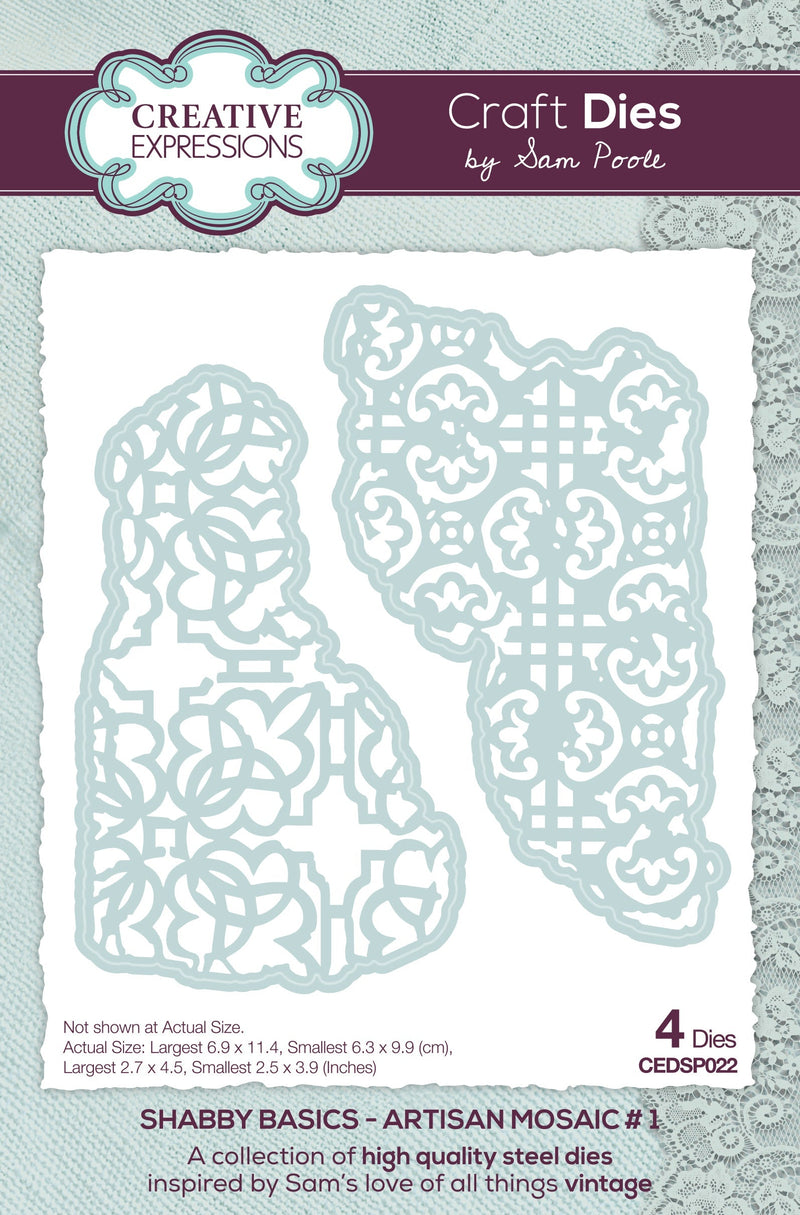 Creative Expressions Sam Poole Shabby Basics Artisan Mosaic #1 Craft Die-1
