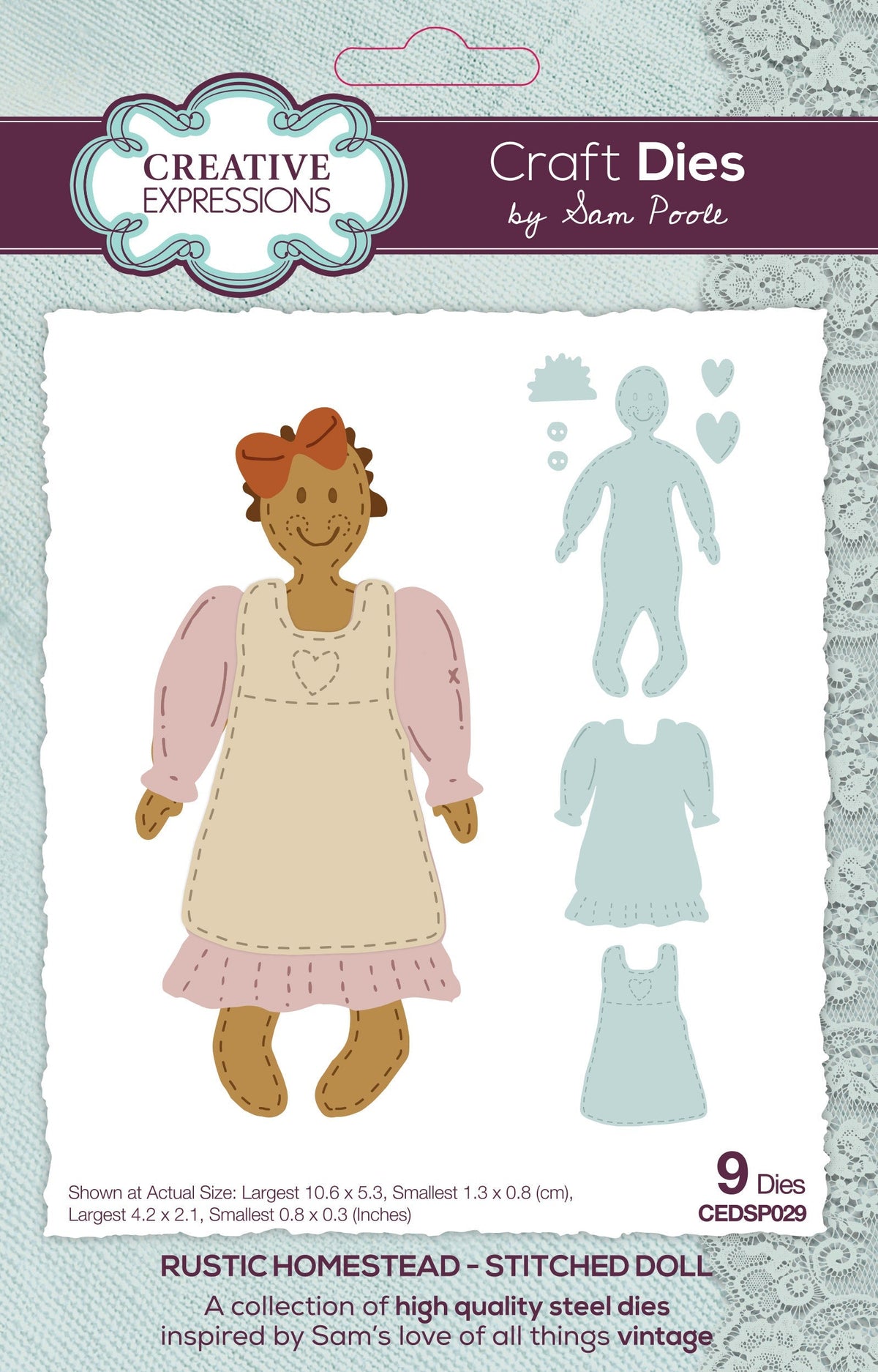 Creative Expressions Sam Poole Rustic Homestead Matrice de découpe « Stitched Doll »-1