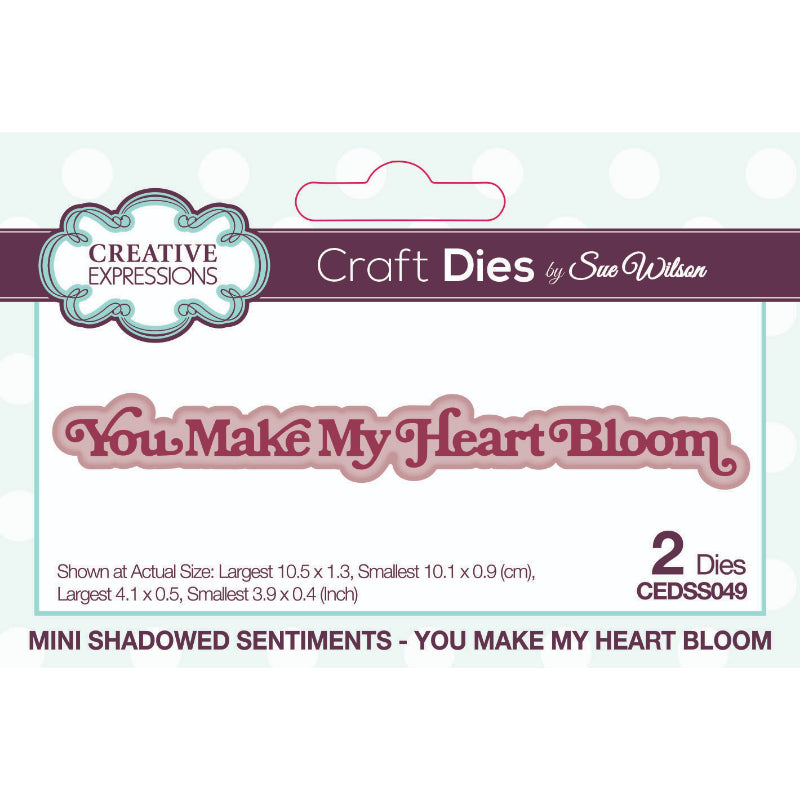 Creative Expressions Sue Wilson Mini Shadowed Sentiments Matrices de découpe You Make My Heart Bloom-1