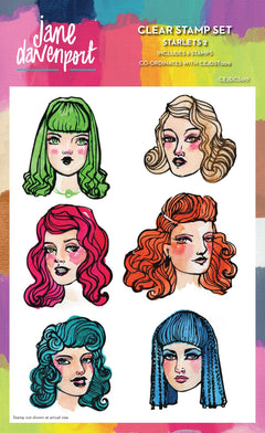 Creative Expressions Jane Davenport Starlets 2  6 in x 8 in Clear Stamp Set-1