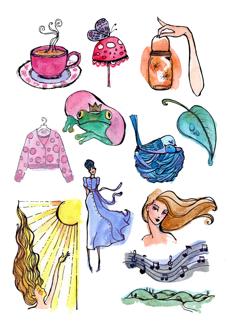 Creative Expressions Jane Davenport Whimsical Watercolour 6 in x 8 in Clear Stamp Set-2
