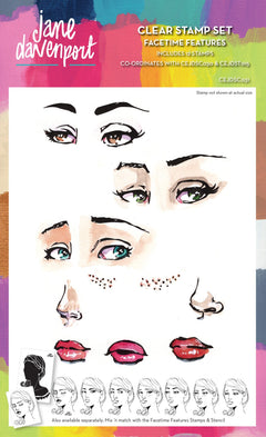 Creative Expressions Jane Davenport Facetime Features 6 in x 8 in Clear Stamp Set-1