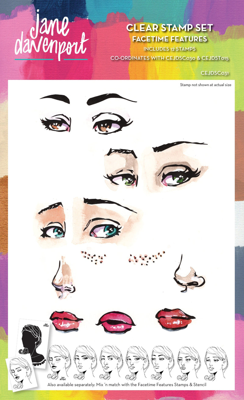 Creative Expressions Jane Davenport Facetime Features 6 in x 8 in Clear Stamp Set-1