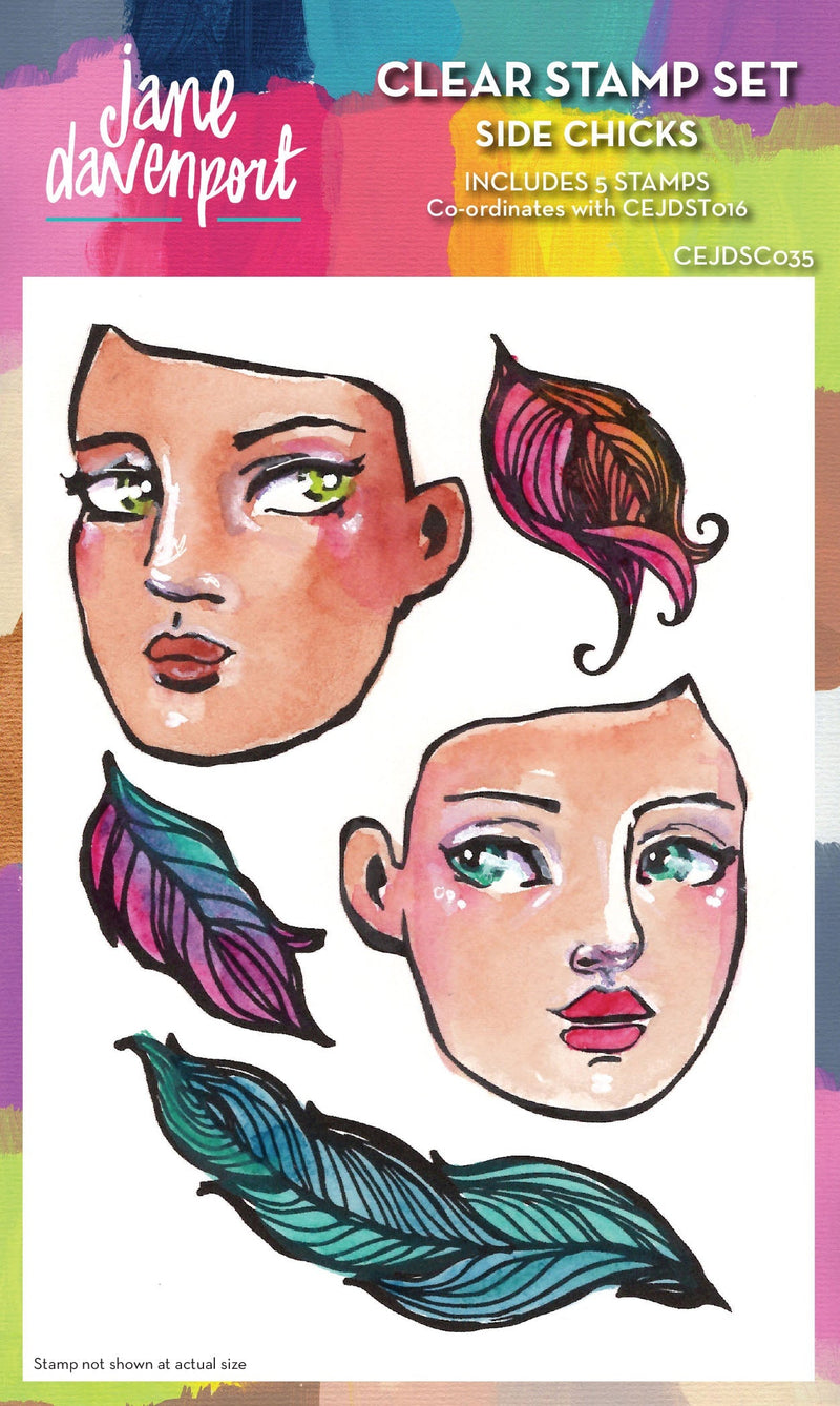 Creative Expressions Jane Davenport SideChick 4 in x 6 in Clear Stamp Set-1