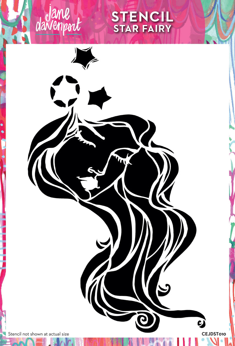 Creative Expressions Jane Davenport Star Fairy  8 in x 12 in Stencil-1