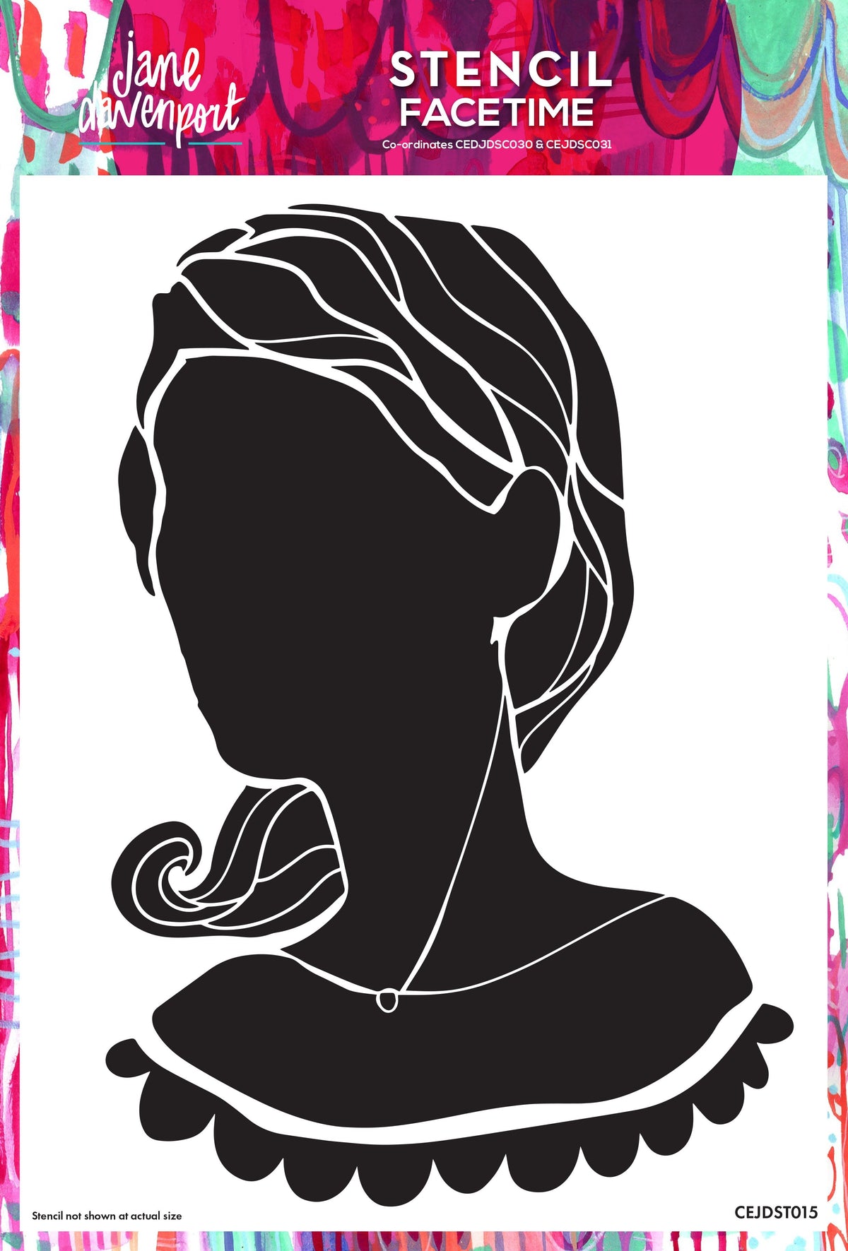 Creative Expressions Jane Davenport Facetime 8 in x 12 in Stencil-1