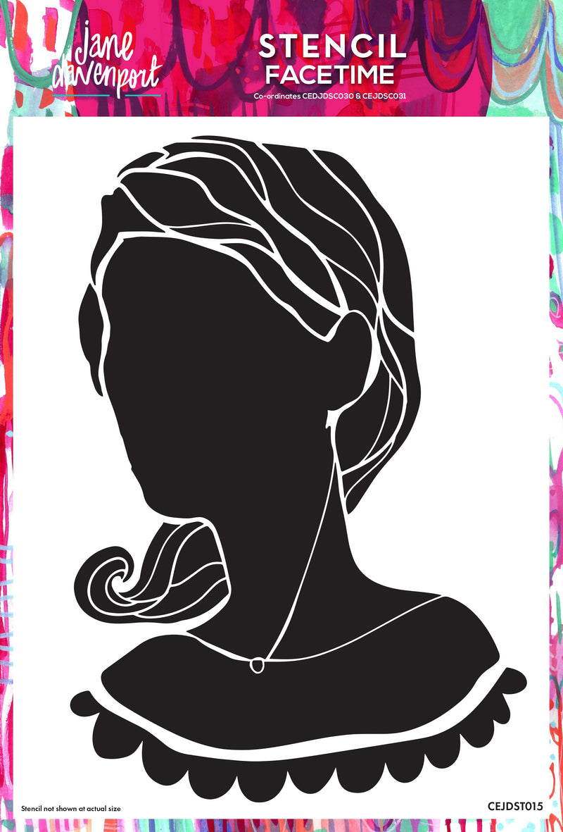 Creative Expressions Jane Davenport Facetime 8 in x 12 in Stencil-1