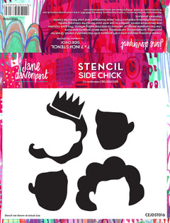 Creative Expressions Jane Davenport SideChick 7 in x 7 in Stencil-1