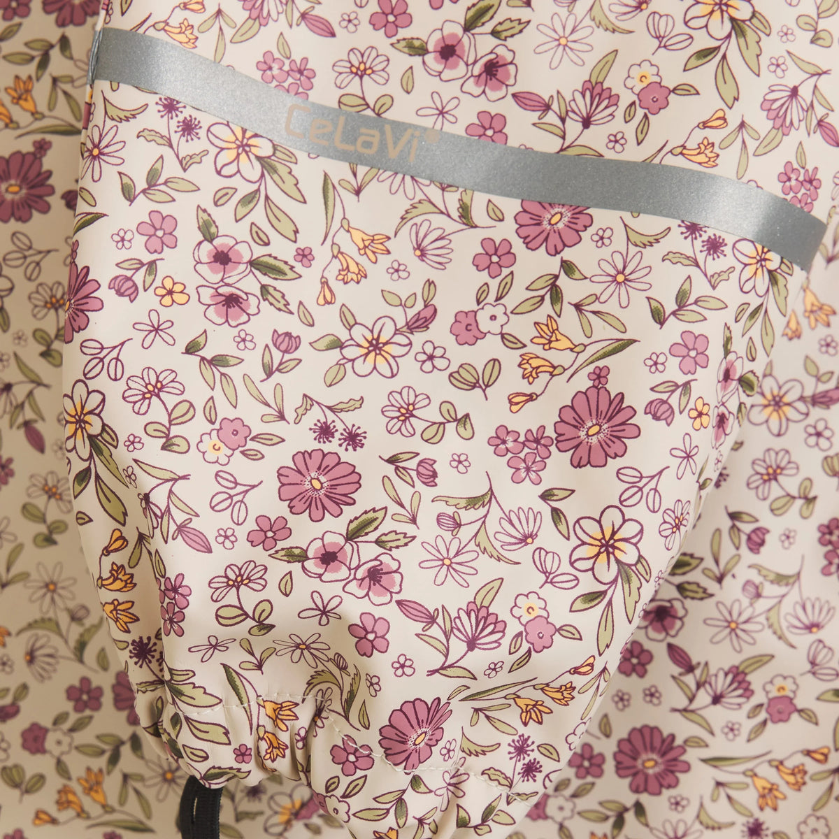 PU Rainwear Suit | Pink Floral | CeLaVi-6
