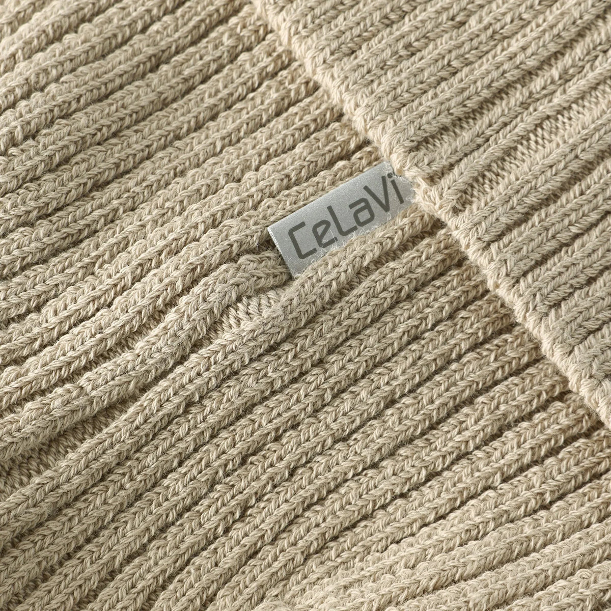 Knit Beanie | Sand | CeLaVi-3