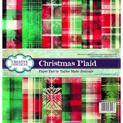 Creative Expressions Taylor Made Journals Christmas Plaid 8 in x 8 in Paper Pad-1