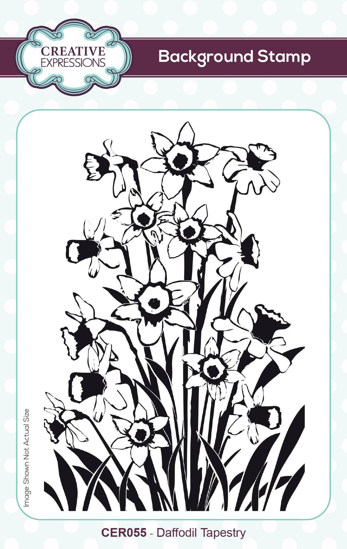 Creative Expressions Daffodil Tapestry 4 in x 6 in Pre Cut Rubber Stamp-1