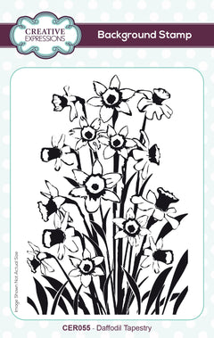 Creative Expressions Daffodil Tapestry 4 in x 6 in Pre Cut Rubber Stamp-1
