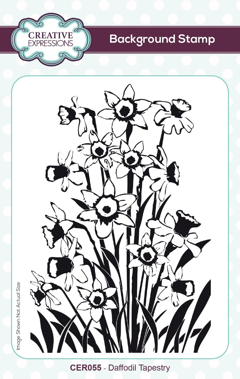 Creative Expressions Daffodil Tapestry 4 in x 6 in Pre Cut Rubber Stamp-1