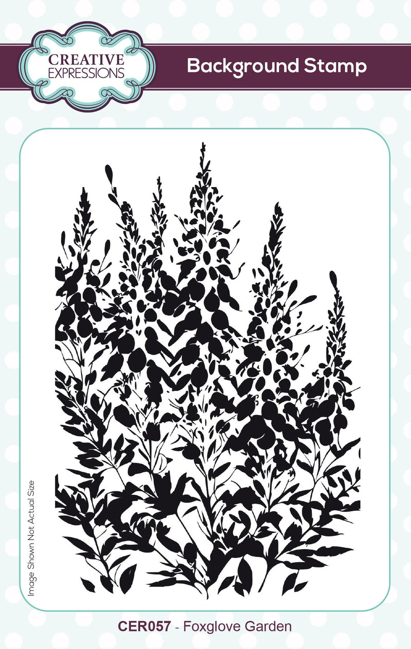 Creative Expressions Foxglove Garden 4 in x 6 in Pre Cut Rubber Stamp-1