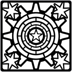 Creative Expressions Steampunk Stars 6x6 Stencil-1