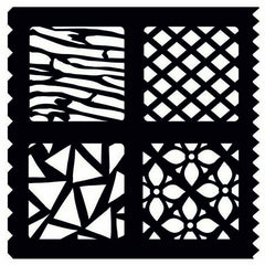 Creative Expressions 7" X 7" Artist Trading Stencil  Stencil Crazy Paving-1