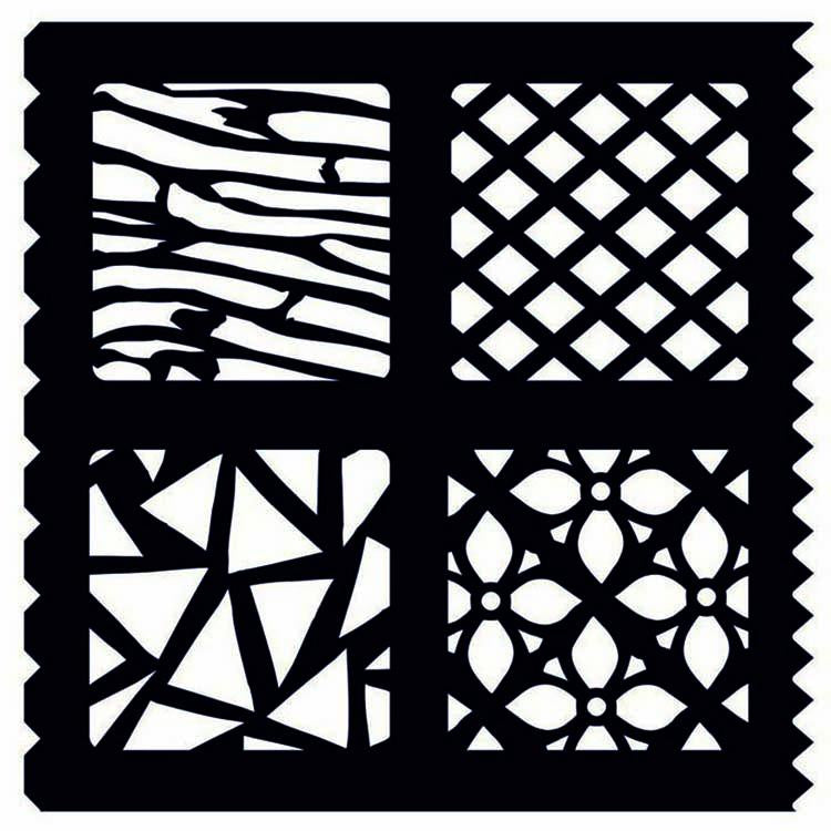 Creative Expressions 7" X 7" Artist Trading Stencil  Stencil Crazy Paving-1