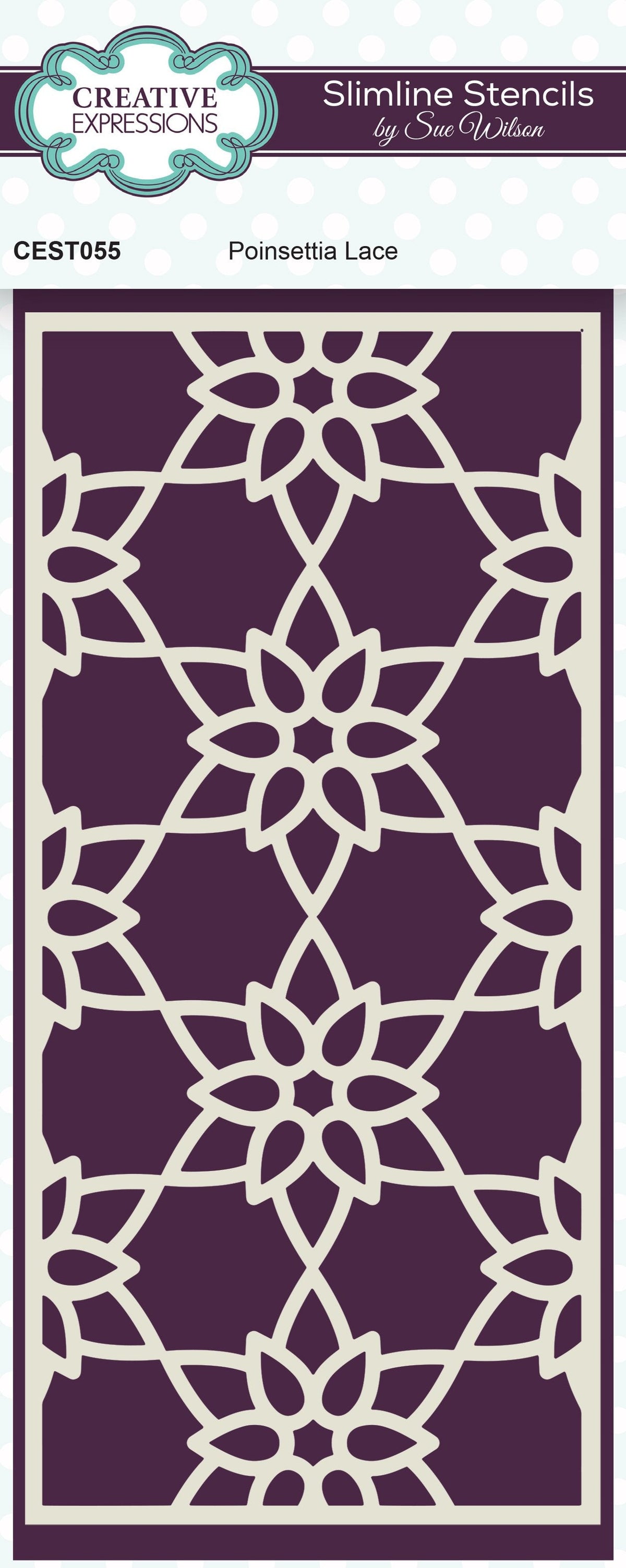 Creative Expressions Sue Wilson Poinsettia Lace Slimline Stencil-1