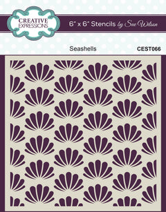 Creative Expressions Sue Wilson Seashells  6 in x 6 in Stencil-1