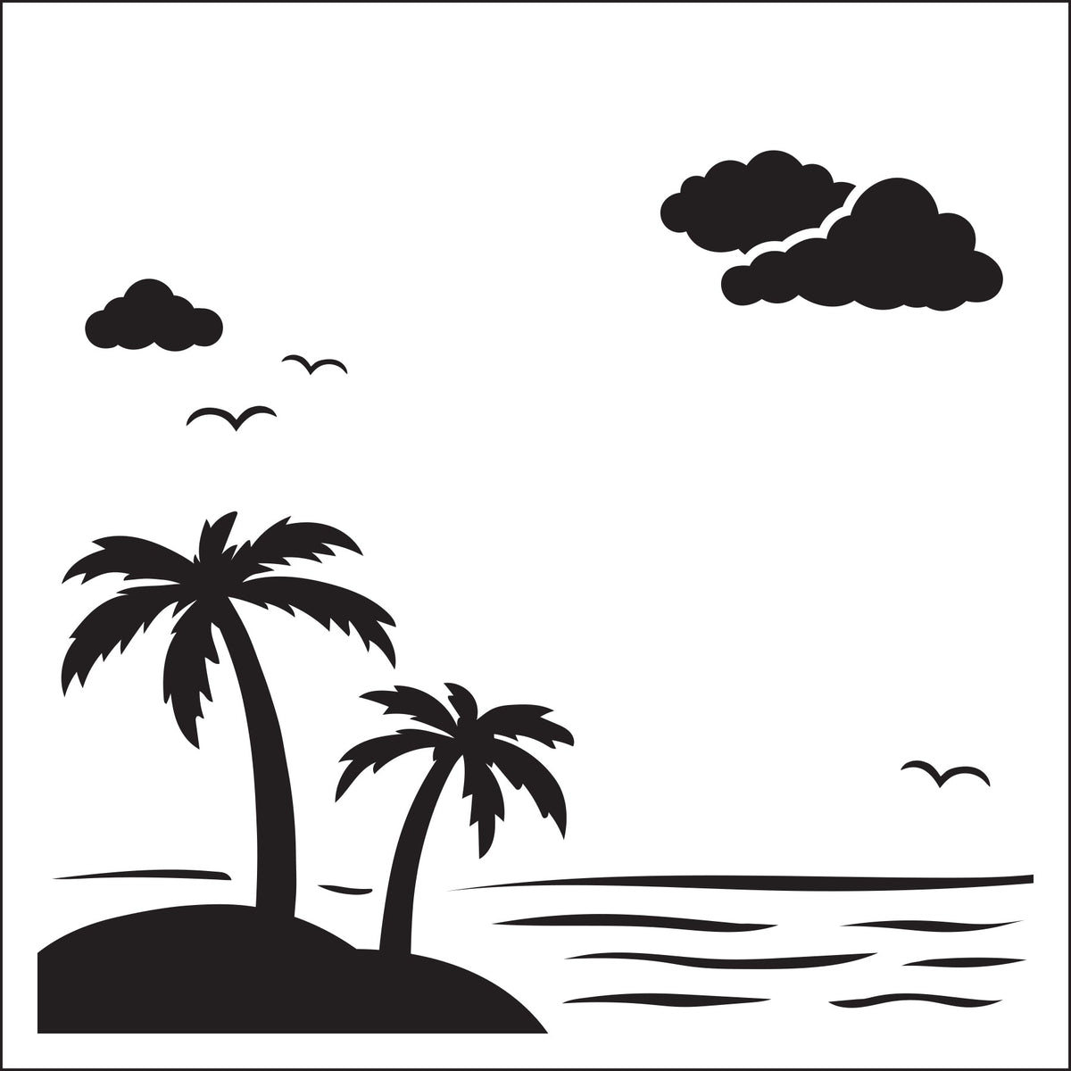 Creative Expressions Sue Wilson Palm Trees 6 in x 6 in Stencil-2