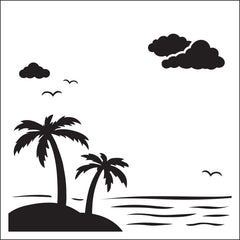 Creative Expressions Sue Wilson Palm Trees 6 in x 6 in Stencil-2