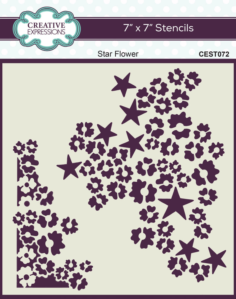 Creative Expressions Star Flower 7 in x 7 in Stencil-1