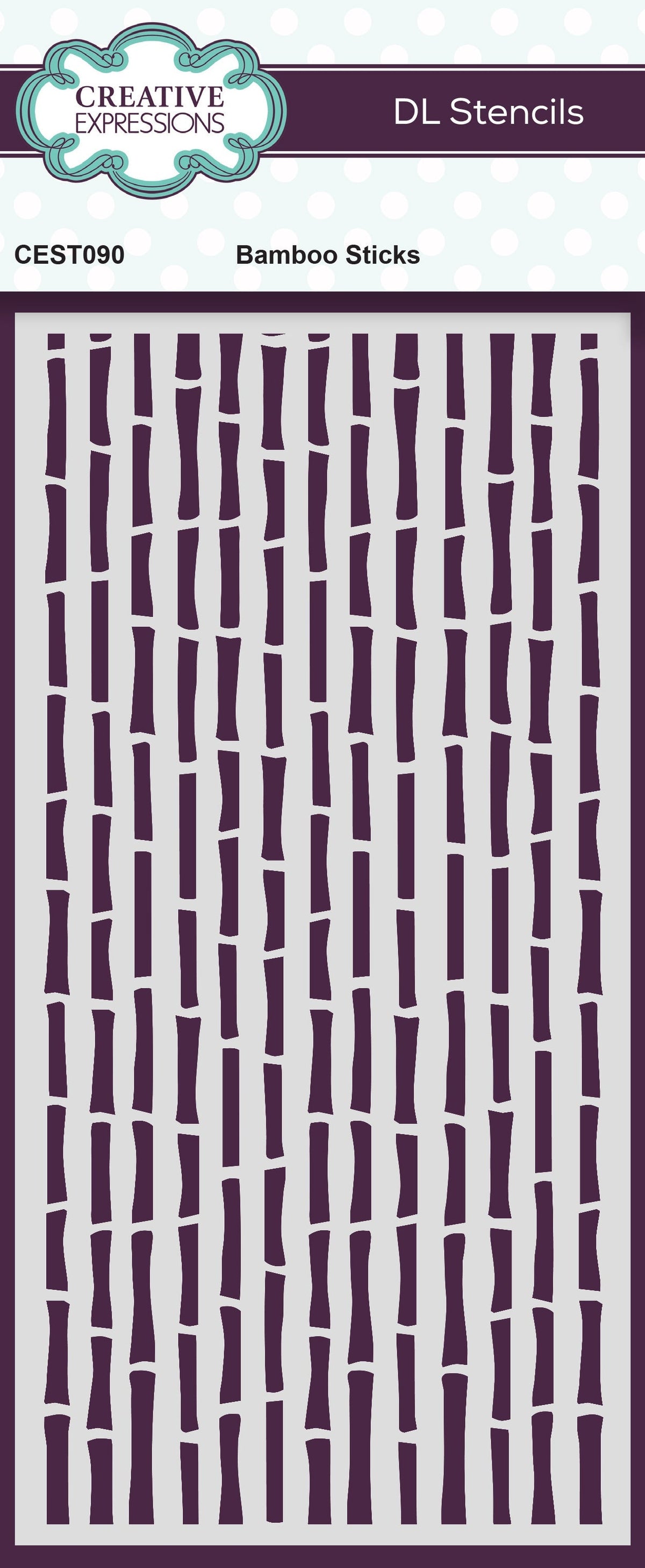 Creative Expressions Bamboo Sticks DL Stencil 4 in x 8 in (10.0 x 20.3 cm)-1