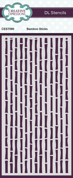 Creative Expressions Bamboo Sticks DL Stencil 4 in x 8 in (10.0 x 20.3 cm)-1
