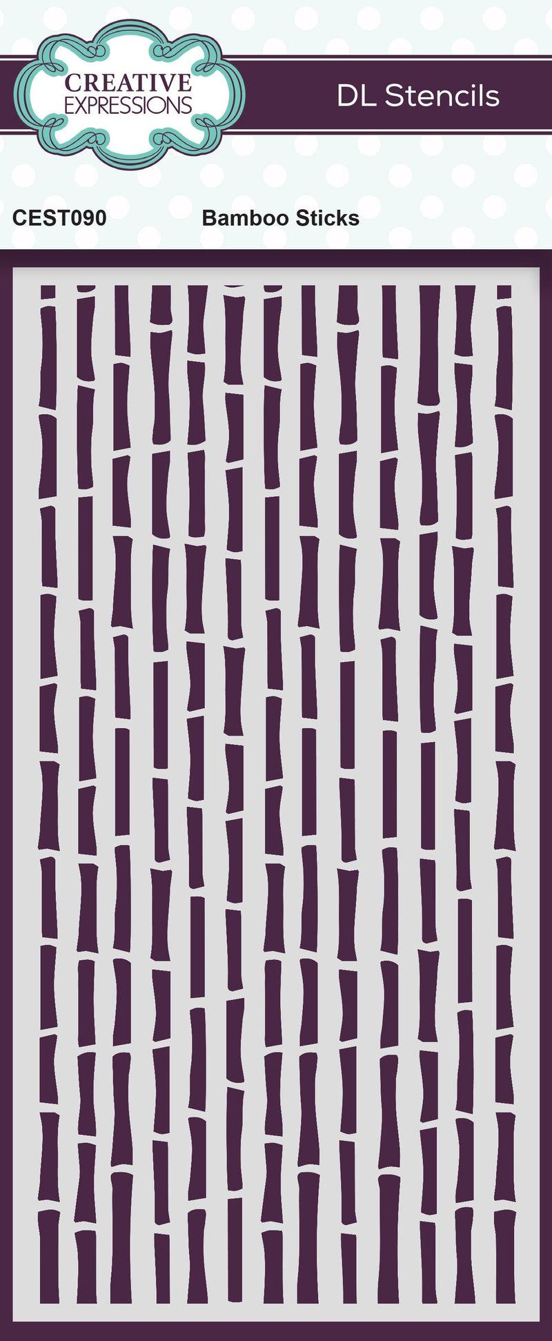 Creative Expressions Bamboo Sticks DL Stencil 4 in x 8 in (10.0 x 20.3 cm)-1