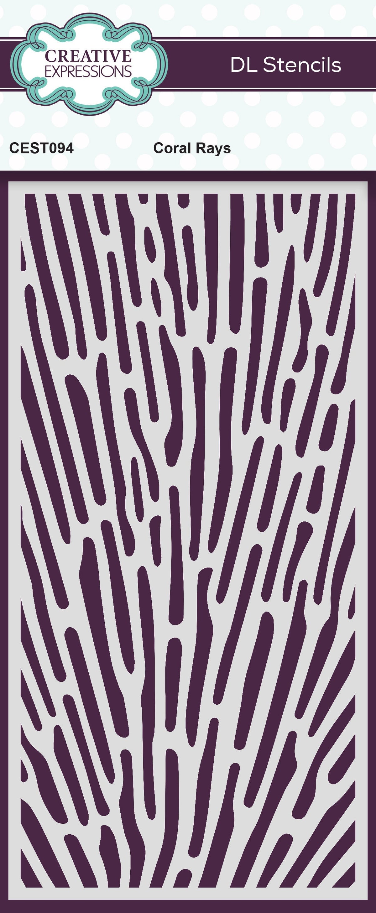 Creative Expressions Coral Rays DL Stencil 4 in x 8 in (10.0 x 20.3 cm)
