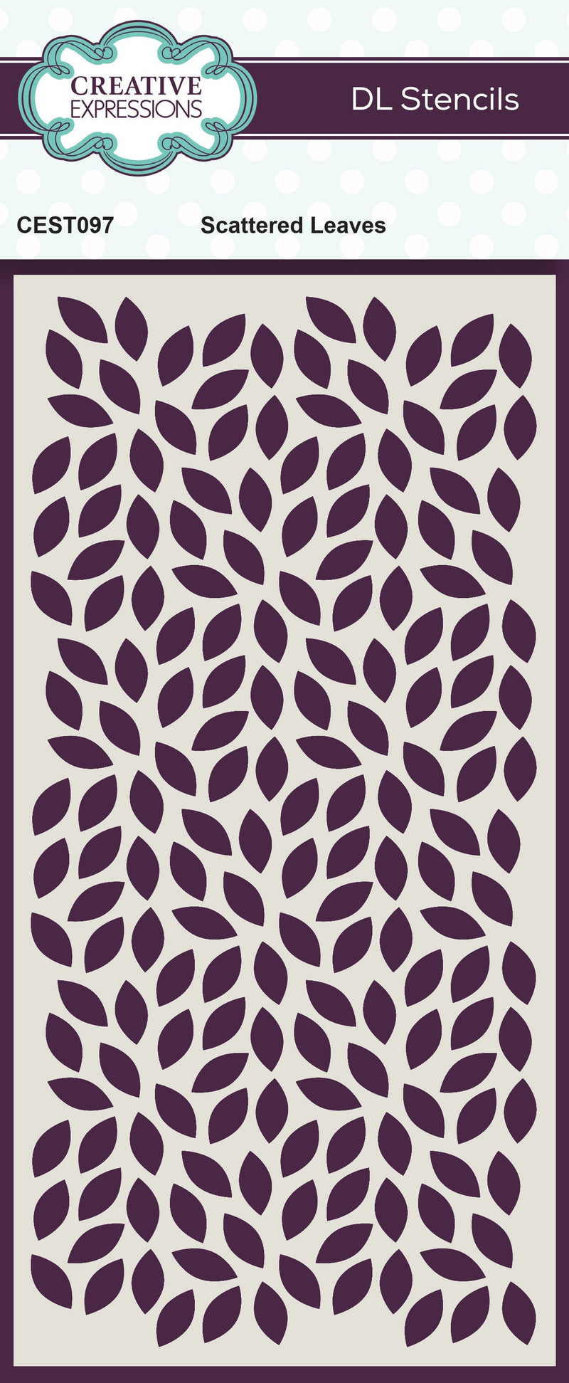 Creative Expressions Scattered Leaves DL Stencil 4 in x 8 in (10.0 x 20.3 cm)-1