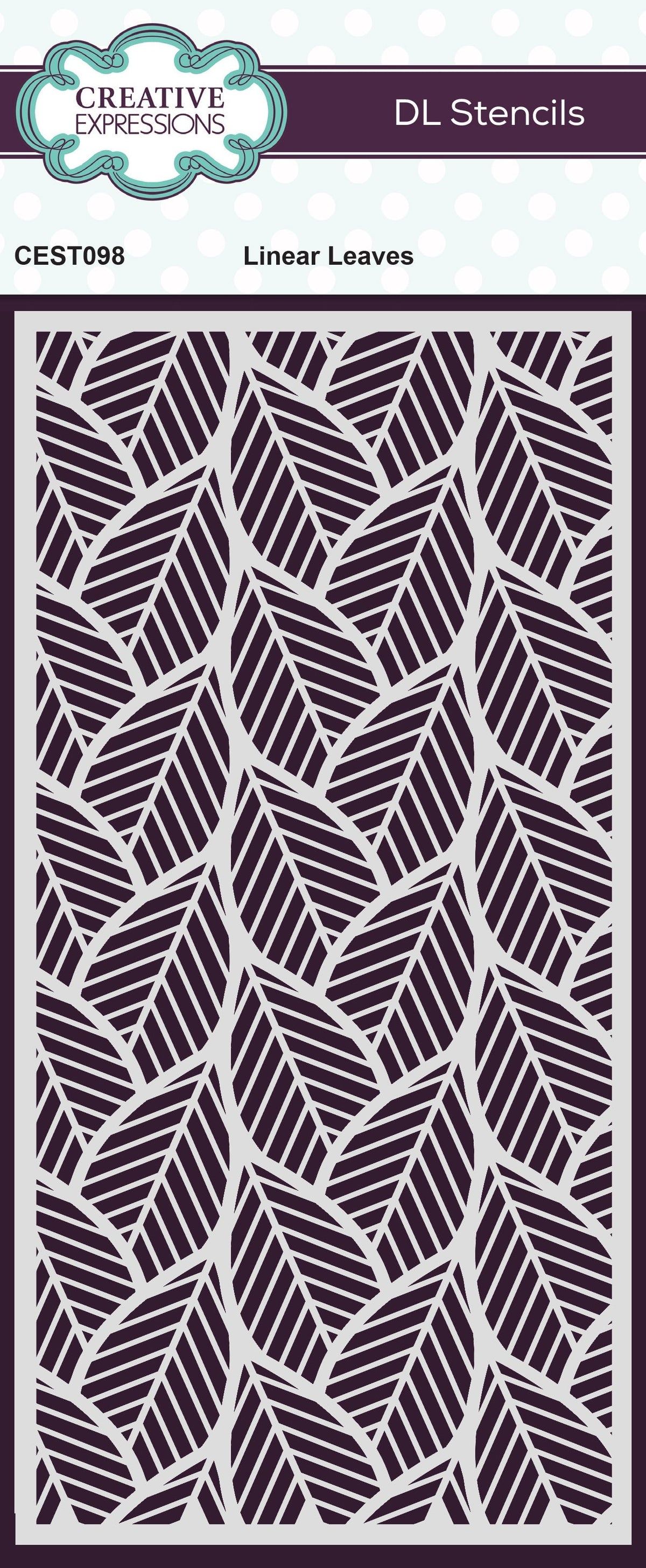 Creative Expressions Linear Leaves DL Stencil 4 in x 8 in (10.0 x 20.3 cm)-1