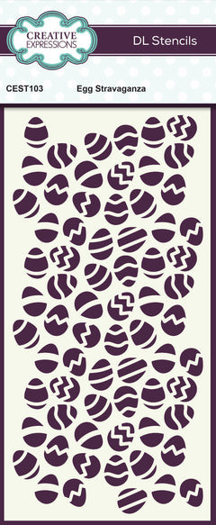 Creative Expressions Egg Stravaganza DL Stencil 4 in x 8 in (10.0 x 20.3 cm)-1