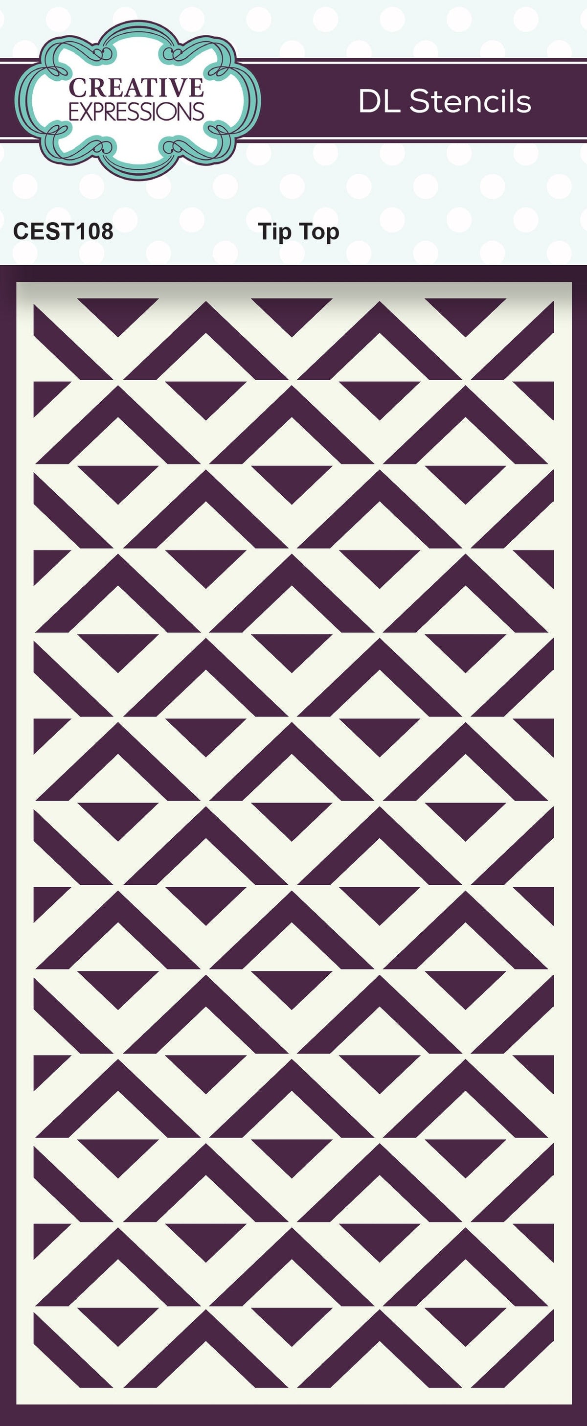Creative Expressions Tip Top DL Stencil 4 in x 8 in (10.0 x 20.3 cm)-1