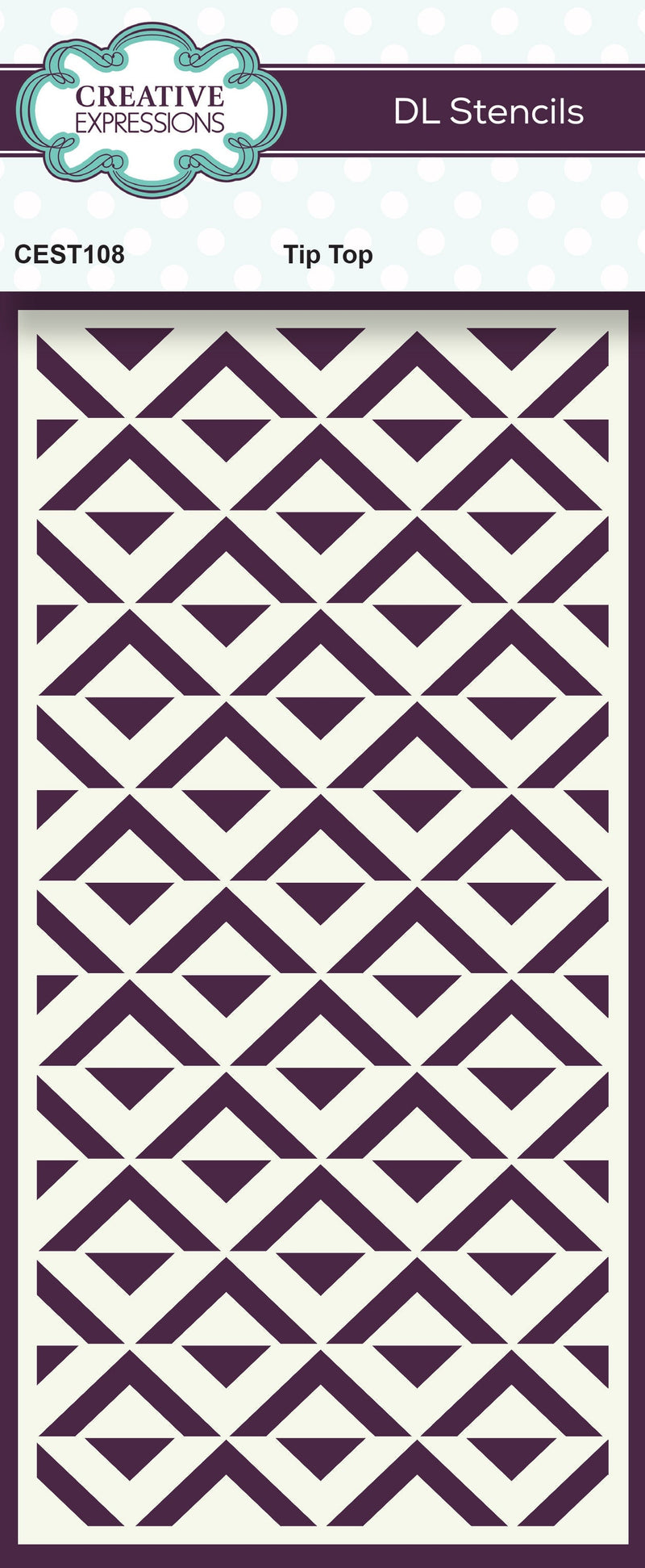 Creative Expressions Tip Top DL Stencil 4 in x 8 in (10.0 x 20.3 cm)-1