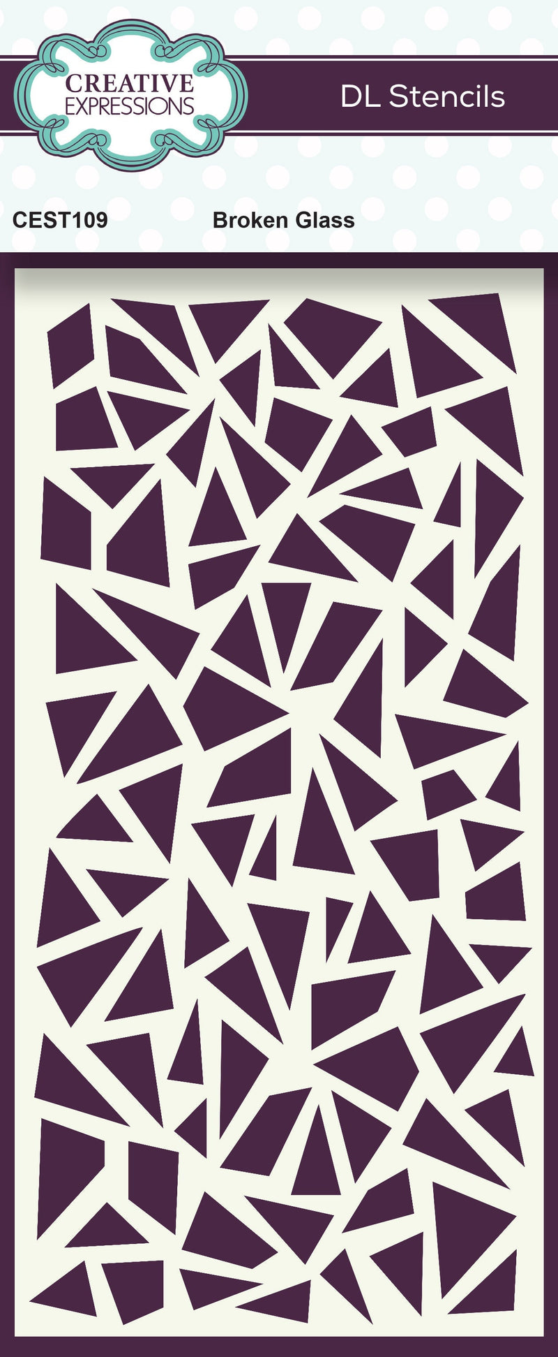 Creative Expressions Broken Glass DL Stencil 4 in x 8 in (10.0 x 20.3 cm)-1