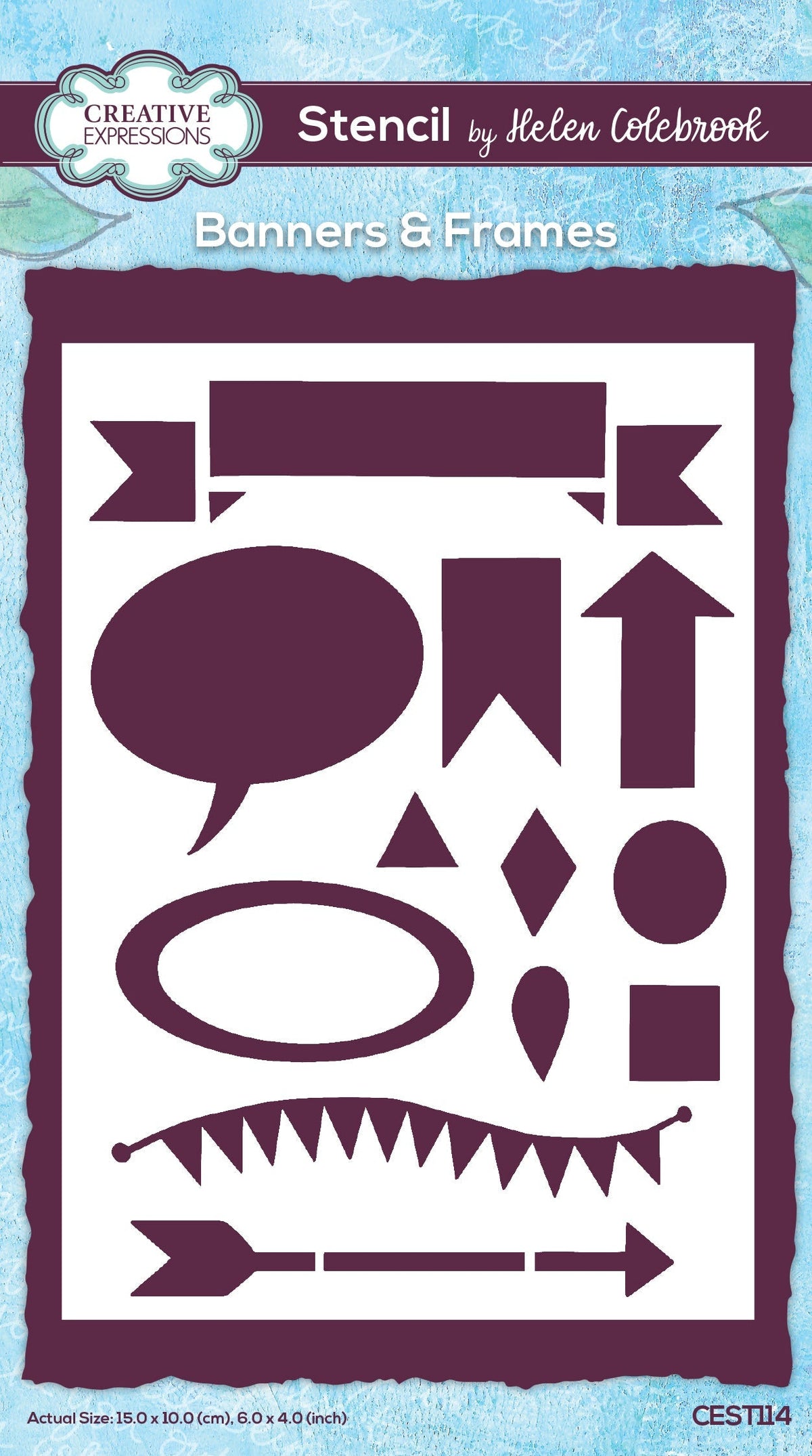 Creative Expressions Helen Colebrook Banners & Frames 6 in x 4 in Stencil-1