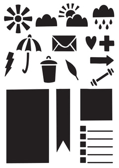 Creative Expressions Helen Colebrook Let Get Documenting 6 in x 4 in Stencil-8