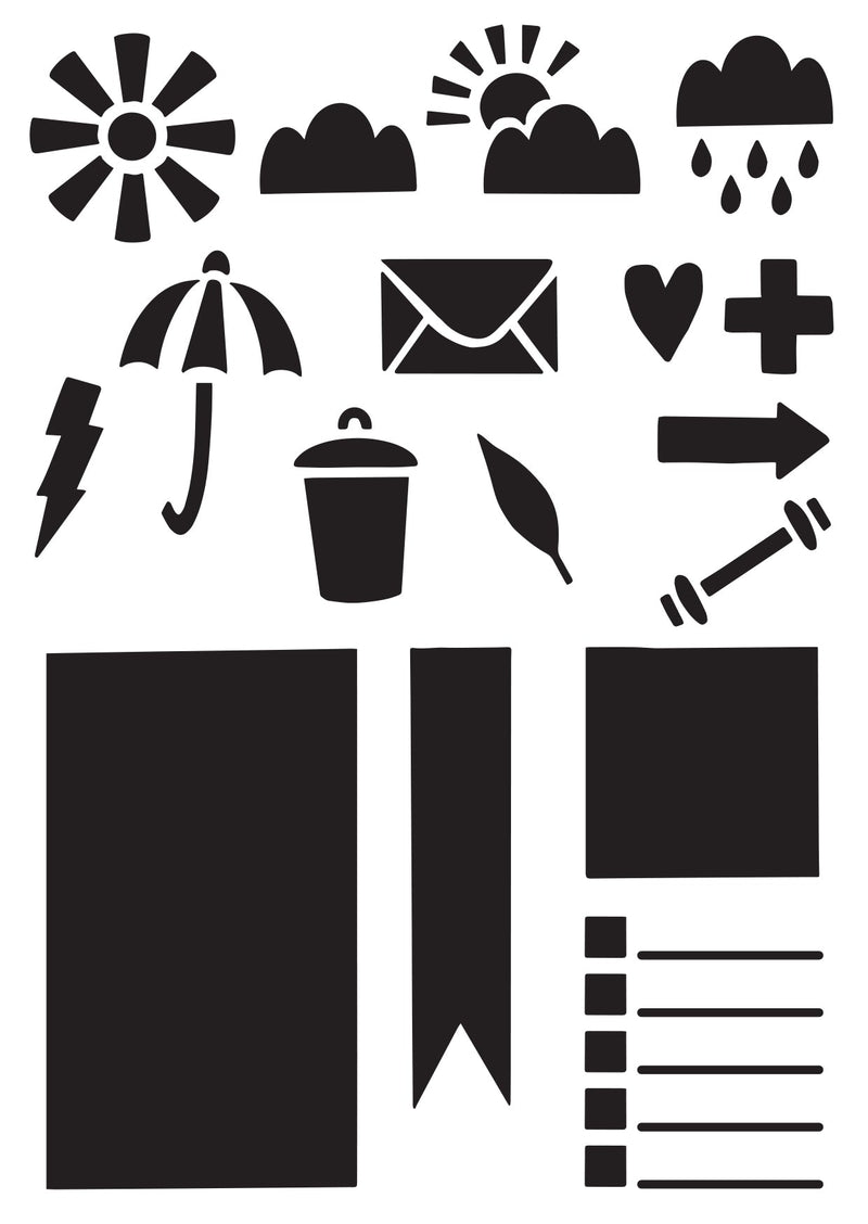 Creative Expressions Helen Colebrook Let Get Documenting 6 in x 4 in Stencil-8