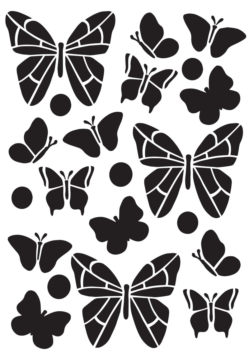Creative Expressions Helen Colebrook Whimsical Butterflies 8 in x 6 in Stencil-3