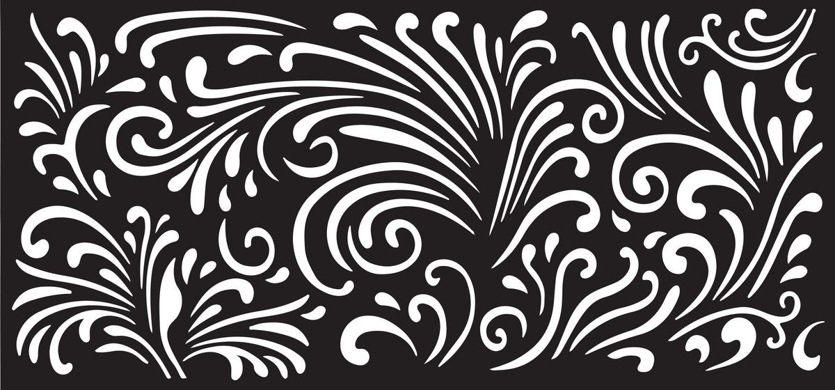 Creative Expressions Sam Poole Swirly Wallpaper 4 in x 8 in Stencil-2