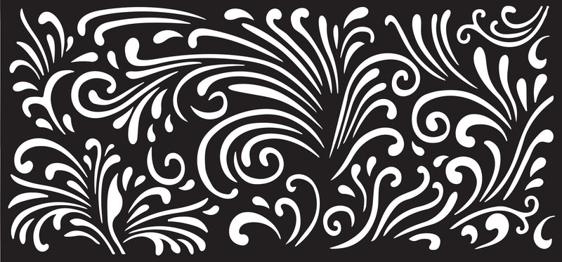 Creative Expressions Sam Poole Swirly Wallpaper 4 in x 8 in Stencil-2