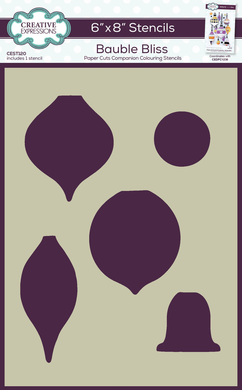 Plantilla para colorear Creative Expressions Bauble Bliss Companion de 6 pulg. x 8 pulg.-1
