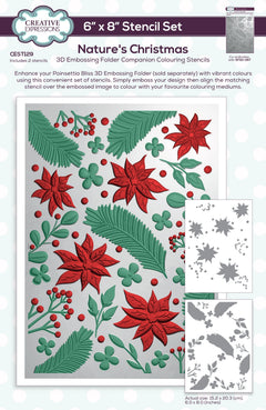 Pochoir de coloriage Creative Expressions Nature's Christmas Companion, lot de 2, 15,2 x 20,3 cm-1