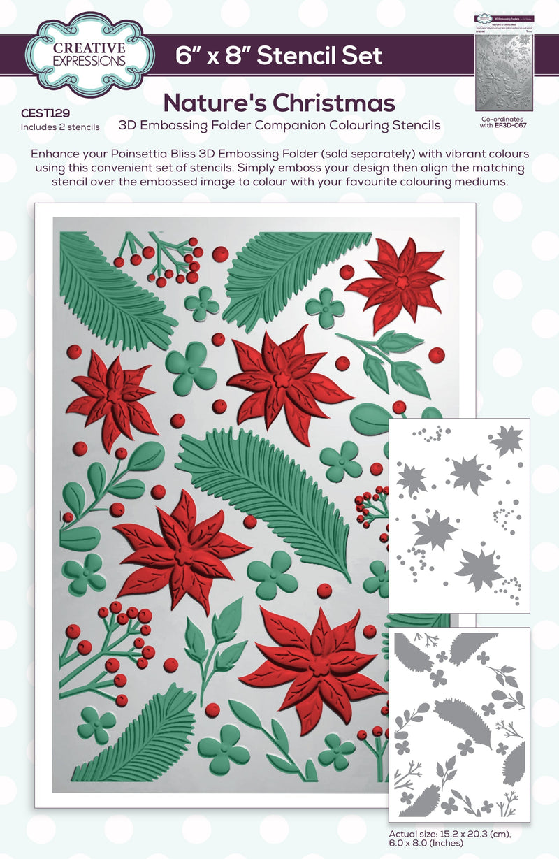 Pochoir de coloriage Creative Expressions Nature's Christmas Companion, lot de 2, 15,2 x 20,3 cm-1