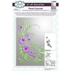 Juego de 2 plantillas para colorear Creative Expressions Petal Cascade Companion de 6 pulg. x 8 pulg.-1