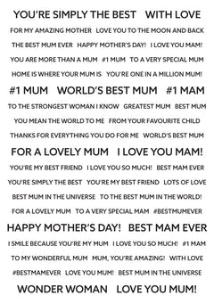 Creative Expressions Wordies Sentiment Sheets - Best Mum Pk 4 6 in x 8 in-2