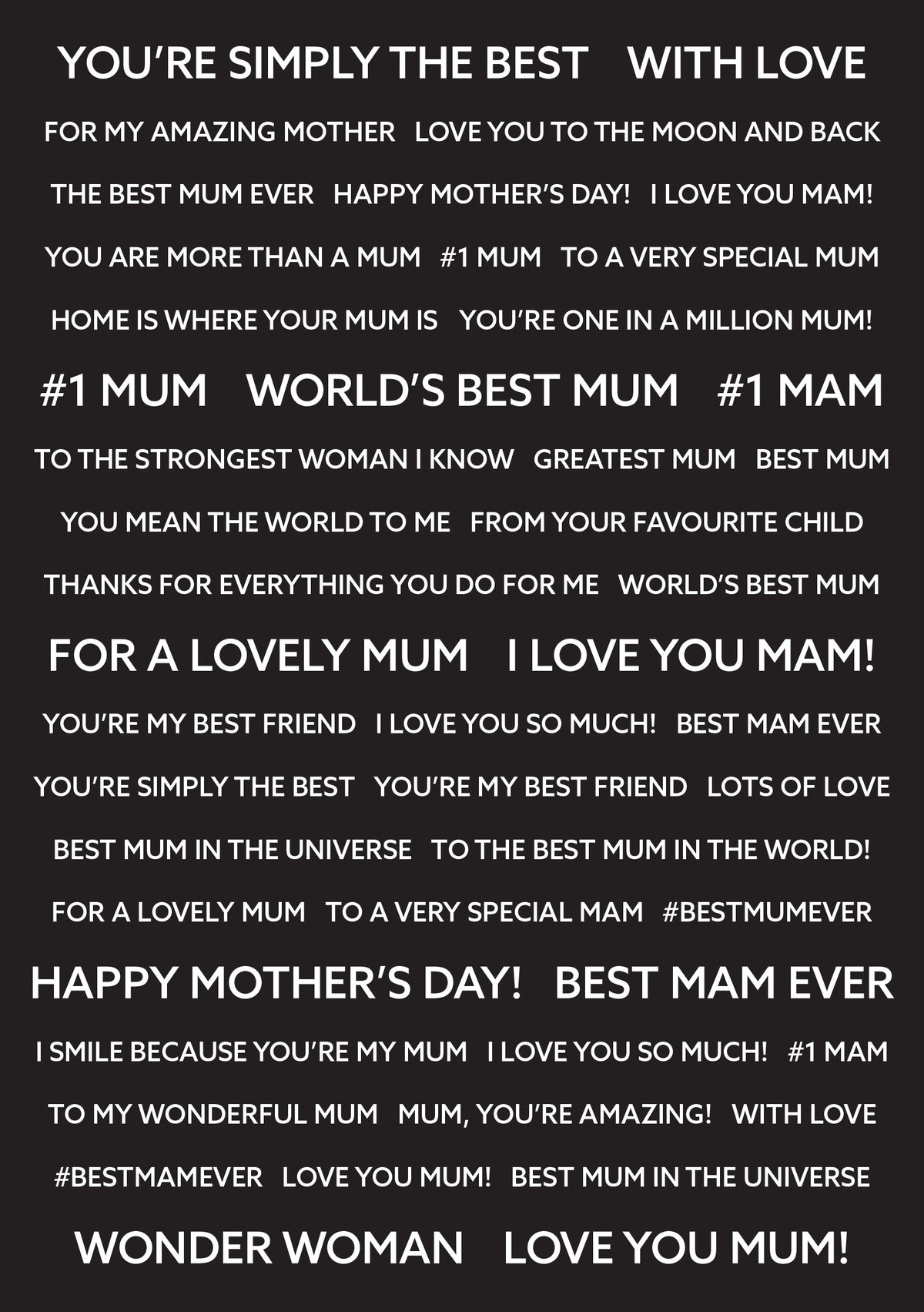 Creative Expressions Wordies Sentiment Sheets - Best Mum Pk 4 6 in x 8 in-3